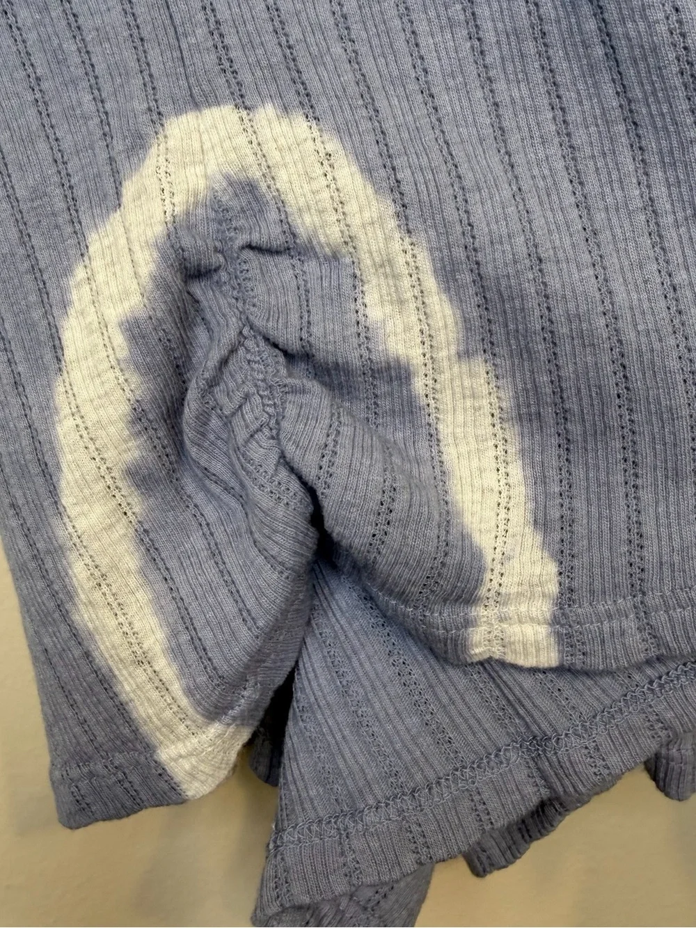 FP | Little Dream Dusty Blue Tie Dye Top & Botton Ribbed Two-Piece Lounge Set - Picture 9 of 16